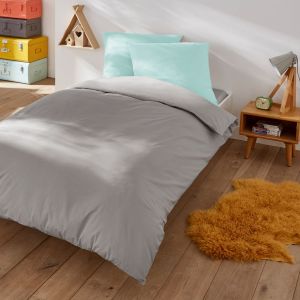 Housse de couette enfant en polycoton, Scenario Gris Anthracite Taille 140X200 cm;200X200 cm