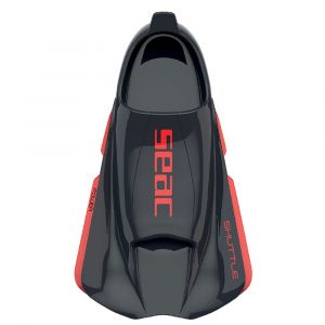 Image de Seacsub Seac Palmes courtes unisexes Shuttle 100 % silicone pour natation conçues pour l'entraînement de force ou de cardio, noir/rouge, 40 / 40