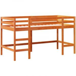 VidaXL Lit mezzanine enfants avec échelle 90x190 cm bois de pin massif, lit mezzanine, lit mezzanine avec échelle, cadre de lit mezzanine