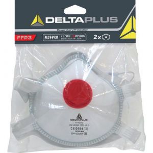 Delta Plus Lot de 2 pi&egrave;ces faciales filtrantes FFP3 en fibre synth&eacute;tique non tiss&eacute;e -M2FP3V