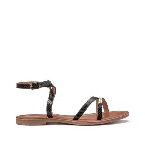 Les Trop&eacute;ziennes par M. Belarbi Sandales cuir Hanak Noir Serpent - Taille 36;37;38;39;40;41