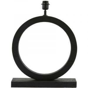 Light & Living Lampe à poser Tinar Bois de manguier, 55cm - Noir mat (sans abat-jour)