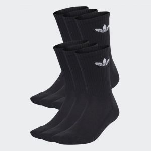 Adidas Originals 6-Pack Trefoil Cushion Crew Socks, Black - Taille S