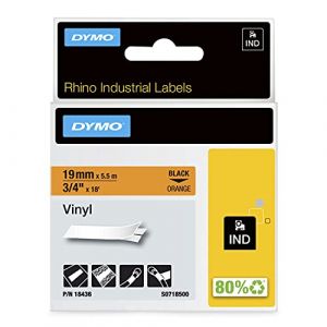 Image de Dymo Rhino 24 mm vinyl black on yellow
