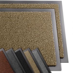 Vounot Lot de 2 Tapis de Porte Paillasson d'Entree Interieur et Extérieur Tapis Antidérapant et Anti-Poussière Tapis d’entrée Imperméable Lavable 40x60cm Beige