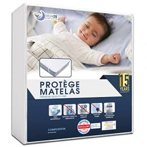 Dreamzie Prot&egrave;ge Matelas 70x160 cm Imperm&eacute;able Certifi&eacute; Oeko TEX - Alese en Coton Respirant avec 4 Coins Elastiques