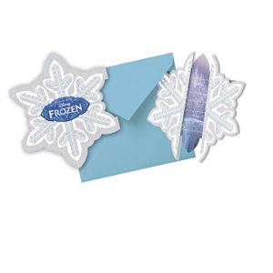 6 cartes d'invitation en forme de flocon La Reine des Neiges