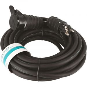 Gefom Prolongateur 10 m&egrave;tres - Rallonge &eacute;lectrique avec clapet - Section 3G2,5mm2 - Protection IP44