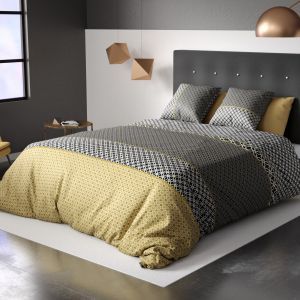 Les Ateliers du Linge Housse de couette 240x260 cm avec 2 taies d'oreiller 63x63 cm Parure de lit Coton Beho