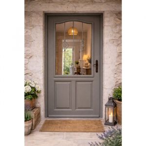 Porte d'entree Bois vitree, Santiago gris marron RAL7039, H,215xl,90 p, gauche Cote Tableau