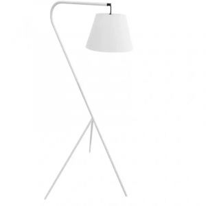 Lampadaire m&eacute;tal avec abat-jour blanc et tr&eacute;pied sur 3 pieds - SHINE M