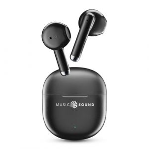Music Sound - Breeze Écouteurs Bluetooth sans Fil avec Étui Coloré et Commande Tactile, Jusqu'à 20 Heures d'Autonomie, Appairage Automatique, Design en Capsule, Compacts et Portables