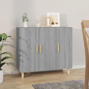 VidaXL Buffet Sonoma gris 90x34x80 cm Bois d'ingénierie Gris
