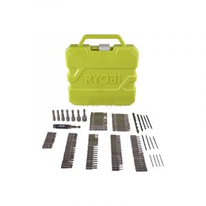 Ryobi Pack Perceuse-visseuse à percussion R18PD7-0 Brushless OnePlus sans batterie ni chargeur - Coffret 127 accessoires de vissage perçage RAK127DDSD
