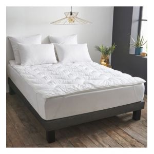 Surmatelas Gonflant Durable - Coton Bio 140x190 cm - Wake Me Green