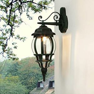 Licht-erlebnisse - Applique d'extérieur Brest noire au design rétro dans le style rustique IP44 E27 pour le jardin - noir - Noir-Vert