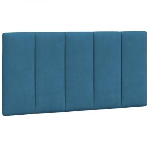 VidaXL Coussin de tête de lit bleu 100 cm velours