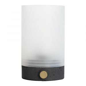 Dyberg Larsen Lampe à poser LED rechargeable Cozy, hauteur 20,5 cm, béton