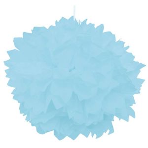 Ruedelafete Set de 2 Pompons boules Papier De Soie 40cm, Bleu pastel