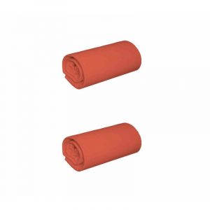 Terre de Nuit Lot de 2 draps housses jersey orange terracotta bonnet 30 cm 70x190/200