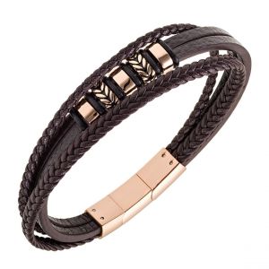 Bracelet Homme All Blacks Bijoux - 682380 Acier et Cuir