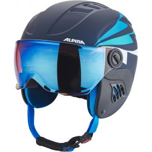 Image de Alpina Carat Le Visor HM Casque de Ski pour Enfant avec Visière M Nightblue-Denim Matt