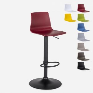 Image de Grand Soleil Tabouret bar de cuisine design noir mat r&eacute;glable en hauteur Imola Matt, Couleur: Bordeaux
