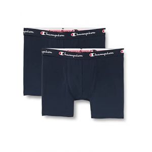 Champion Lot de 2 boxers unis Bleu Marine + Bleu Marine - Taille M