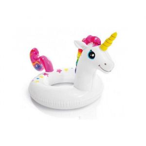 Image de Intex Grande bouee gonflable tete animal licorne 107x58cm pour enfant 3/6 ans - jeu d'eau, piscine