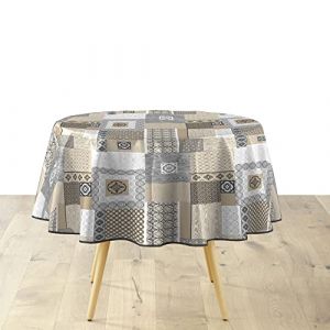 Image de Nappe ronde PVC (D160 cm) Costa Grise