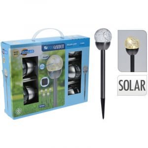 Progarden Lampe Boule Solaire Inox 5 pi&egrave;ces