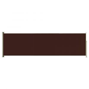 Auvent paravent store brise-vue lat&eacute;ral r&eacute;tractable de patio jardin terrasse balcon protection visuelle &eacute;cran 180 x 600 cm marron 02_0007345