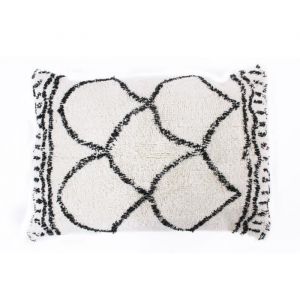 Image de Coussin berbère Losange 60 x 80 cm Beige et noir