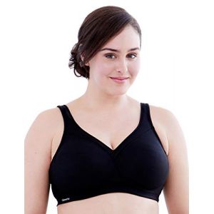 Glamorise Glamiorise-1006- Soutien-gorge Sport grand maintient sans coutures-Noir-FR: 105E/EU:90E