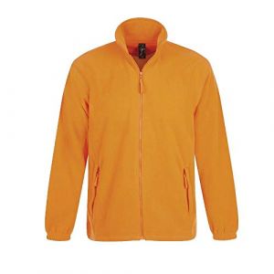 Image de Sol's North - Veste Polaire Homme - Matière Micro Polaire - Anti-bouloche - Poignées élastiquées - Orange Fluo - L