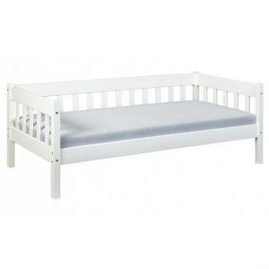 Pegane Lit banquette en pin massif coloris blanc - L.100 x H.70 x P.209 cm -