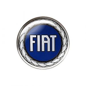Fiat Autocollant 3D Officiel Logo Bleu, Diamètre 48 mm