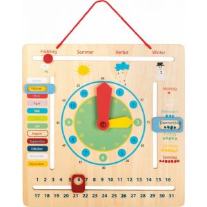 Legler Petit Pied Calendrier &Eacute;ducatif Avec Horloge Allemand