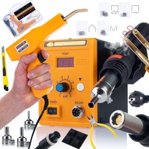 Rosfix Rosfix 858D Stazione saldante ad aria calda + Cucitrice in plastica in valigetta + 200 graffette