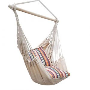 Amanka Chaise Suspendue avec 2 Coussins Réversibles - Balançoire d'extérieur pour Balcon et Jardin