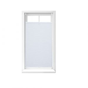 Relaxdays Store vénitien sans perçage volet fenêtre blanc laisse passer la lumière, 60 x 130 cm, blanc