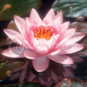 Mini broderie diamant : Nénuphar Rose - toile tendue sur chassis