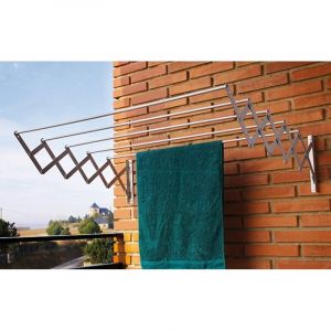 Cuncial - S&eacute;choir Mural Extensible AC EPOXY 140 cm | Fabriqu&eacute; en Acier Peint | Mesures : 140 x 23 x 71 cm | Porte-v&ecirc;tements Pliable | Porte-v&ecirc;tements ext&eacute;rieur/int&eacute;rieur