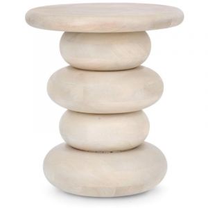 Hellin Table basse ronde en bois de manguier D40 - cairn