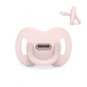 Suavinex Sucette Tout Silicone, pour Bébé 6/18 Mois, avec Tétine Symétrique SX Pro, Réversible, Super Douce et Souple, Idéal pour Dormir, Respecte le Développement Buccodentaire, Rosewater
