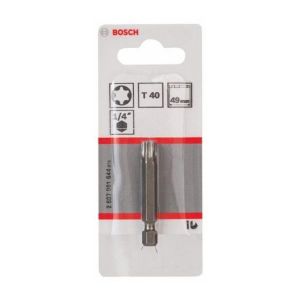 Bosch Lot de 1 embouts de vissage Extra-dur Torx T40 à queue 6 pans mâle 1/4 Longueur 49mm 2607001644