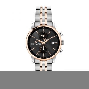 Philip Watch Montre pour homme en AcierAcier en forme de rond de forme Rond, couleur : NOIR, fonctionnalités : 10 ATM - 0.137 g - taille : #null# - R