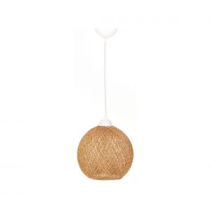 Cotecosy Suspension Davia D24cm Métal Blanc et Jute Marron - Marron