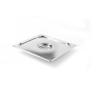 Hendi Couvercle Gastronorme Kitchen Line avec Encoche pour Louche - GN 1/9 - Argent / Inox