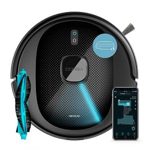 Cecotec Robot Aspirador y Friegasuelos Conga 7490 Immortal Genesis. Navegación Láser, 2600 Pa, Autonomía 120 Mins, Cepillo Central Multifunción, Mopa de fregado y Cepillo Lateral, App